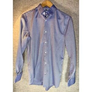 Visconti Black Men’s Long Sleeve Button Up Size Medium Blue White